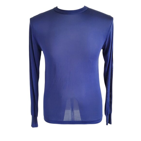 Vintage Eddie Bauer 100% Silk Thermal Baselayer Deep Blue Men’s Size L - Picture 1 of 11